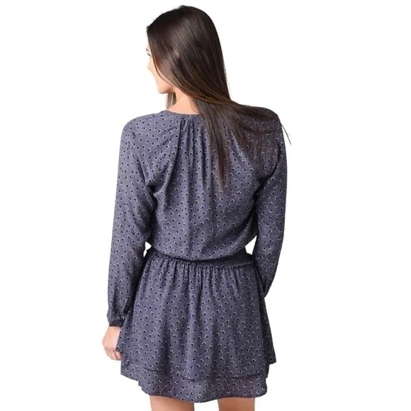Rails Jasmine Star Print Long Sleeve Dress In Midnight Stars Sz L - Picture 2 of 9